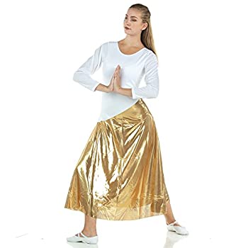 【中古】【インポート品・未当て嵌める】danzcueレディースBi色つや長袖Worship社交ダンス御召しもの