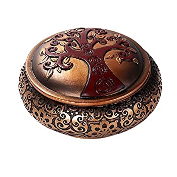 【中古】【輸入品・未使用】Celtic Tree of Lifeラウンド装飾TrinketボックスTabletop Decor