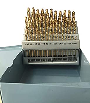 【中古】【輸入品・未使用】LLDSIMEX 60個 1#-60# 窒化チタンコーティング番号付きドリルビットセット 高速度鋼 (0.25インチ - 0.04インチ)｜スカイマーケットプラス