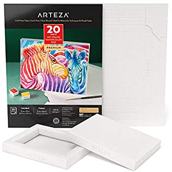 【中古】【輸入品・未使用】Arteza 水彩画用紙折りたたみ式キャンバスパッド 5x6.6インチ 20枚 DIYフレーム 無酸厚手の紙パッド 140ポンド/300GSM ペイント&ミックスメディ|スカイマーケットプラス