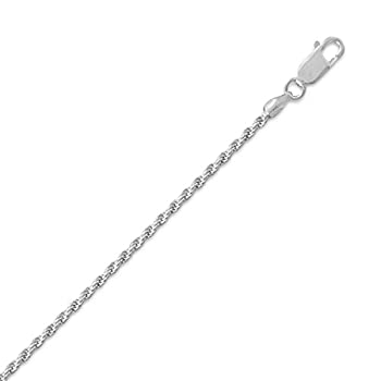 【中古】【輸入品・未使用】ロープチェーンネックレス1.8?MMスターリングシルバーロジウムプレートnon-tarnish