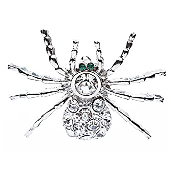 【中古】【輸入品・未使用】ACCESSORIESFOREVERレディースハロウィンコスチュームジュエリーSpiderクリスタルチャームファッションブローチピンシルバークリア｜スカイマーケットプラス