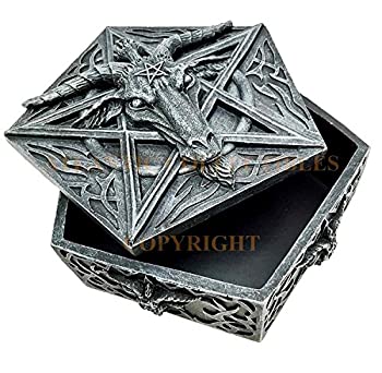 【中古】【輸入品・未使用】Knights Templar Pentagram Sabbatic Goat Baphomet Satan Faux Stone Jewelry Box by Gifts \u0026 Decor