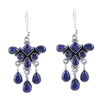 【中古】【輸入品・未使用】NOVICA ラピスラズリ .925スターリングシルバー シャンデリアピアス ラピスラズリ