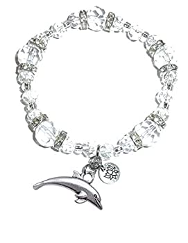 【中古】【輸入品・未使用】Hidden Hollow Beads クリスタルストレッチチャームブレスレット レディース メッセージダングル 美しいギフトバッグ入り