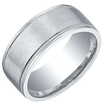 【中古】【輸入品・未使用】メンズクラシックスターリングシルバー結婚指輪ミルグレインバンドin Brushedマット8?mm快適フィットサイズ8から14|スカイマーケットプラス