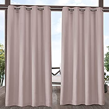 【中古】【輸入品・未使用】Exclusive Home Curtains Delano ヘビーウェイト テクスチャードインドア/アウトドア用グロメットトップカーテンパネルペア、54x84、ブラッシュ