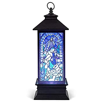 【中古】【輸入品・未使用】Roman 133322 LED聖家族プリント 渦巻ランタン 10.5インチ マルチカラー
