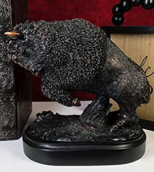 【中古】【輸入品・未使用】Ebros ネイティブ モホーク 雷 充電 バイソン像 ブロンズ 電気メッキ仕上げ 樹脂製 トロフィーベース付き ウェスタン 素朴な装飾 雄牛 バッファ｜スカイマーケットプラス