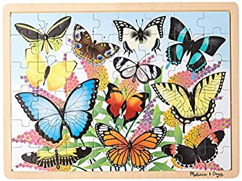 【中古】【輸入品・未使用】Melissa & Doug Butterfly Garden木製ジグソーパズルwithストレージトレイ( 48個)
