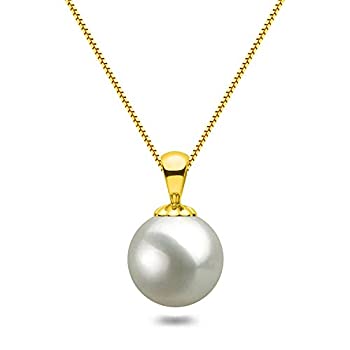 【中古】【輸入品・未使用】Orien Jewelry ホワイト日本製AAAA 6~12.5mm 淡水養殖真珠ペンダントネックレス 16インチ/18インチ ソリティアネックレスペンダント