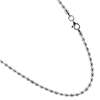 【中古】【輸入品・未使用】米ビーズスターリングシルバー製チェーン。2.4?MM by 3.5?MMイタリアネックレス。16,18,20,22,24,30?\