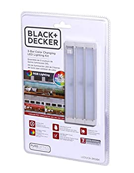 【中古】【インポート品・未当てはめる】黒いことand Decker Office leduc6???3rgbk Black + Deckerうつり変わりLED下押し入れともし火一揃いの道具、RBG色Swirl、Stick Up絵図面、3-bars、6、ホ