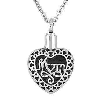 【中古】【輸入品・未使用】CoolJewelry 骨壺ネックレス 遺灰 ラブ ハート メモリアルジュエリー 永遠の愛 火葬ペンダント ステンレススチール お父さん お母さんに
