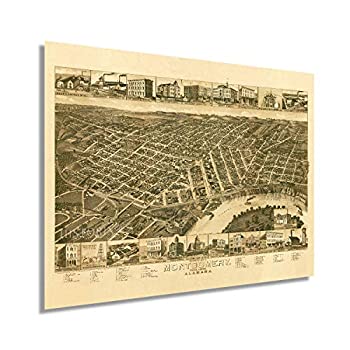 【中古】【輸入品・未使用】HISTORIX ヴィンテージ 1887 モンゴメリー アラバママママップポスター - 18x24インチ ビンテージパースペクティブマップ モンゴメリーのオール 16,569円