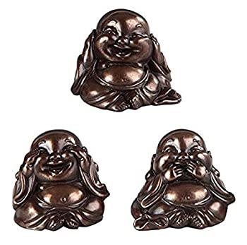 【中古】【輸入品・未使用】StealStreet ss-g-88175アンティークMaitreya Laughing Buddha Figurines ( Set of 3?)、ブロンズ