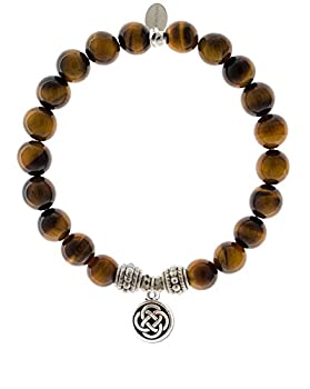 【中古】【輸入品・未使用】EvaDane Natural Tiger Eye Gemstoneロープビーズケルトノットチャームストレッチブレスレット｜スカイマーケットプラス