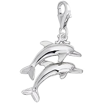 【中古】【輸入品・未使用】Two Dolphins Charm with Lobster Claw Clasp、チャームブレスレットとネックレス用|スカイマーケットプラス