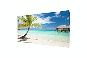 【中古】【輸入品・未使用】Palm Tree and Huts On Tropical Beach Tahaa島フォトアートプリントby proframes 24x16 inches 315826｜スカイマーケットプラス