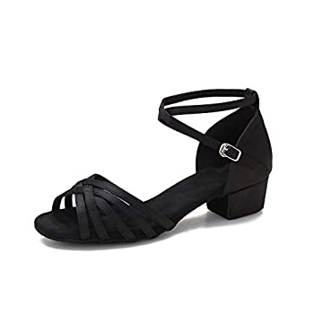 【中古】【輸入品・未使用】Yokala ボールルーム サルサ ラテン ダンス ドレスシューズ レディース オープントゥ サンダル 2.5インチヒール, ブラック-1.5インチヒール, 6 19,037円