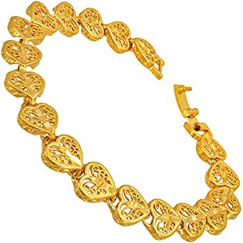【中古】【輸入品・未使用】LIFETIME JEWELRY ハートブレスレット レディース ティーン用 24K 純金メッキ, 金属, 非対応,