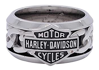 【中古】【輸入品・未使用】Harley-Davidson メンズ ステンレススチール チェーンバー & シールド H-Dリング HSR0031 US サイズ: 12 カラー: シルバー