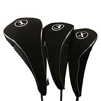 【中古】【輸入品・未使用】ブラックゴルフジッパーヘッドカバードライバー1?3?x Fairway Woodsメタルx12ネオプレン従来Plain保護カバーFitsすべてフェアウェイウッドクラ｜スカイマーケットプラス