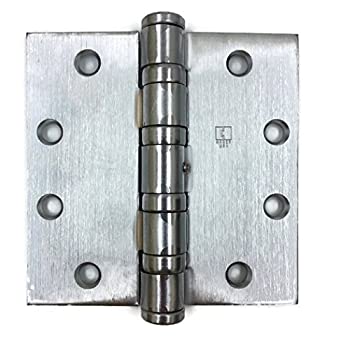 【中古】【輸入品・未使用】Hager フルほぞ穴 スチールヒンジ BB1168 4.5 x 4.5 US26D/652 (サテンクロム) - 重量ボールベアリングヒンジ 3個セット