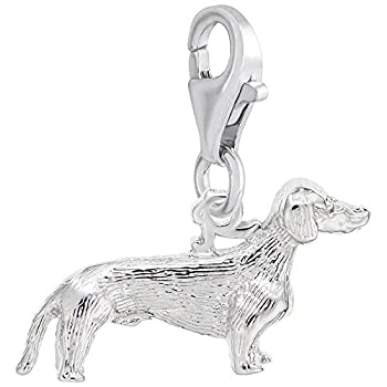【中古】【輸入品・未使用】ダックスフント犬チャームwith Lobster Claw Clasp、チャームブレスレットとネックレス用