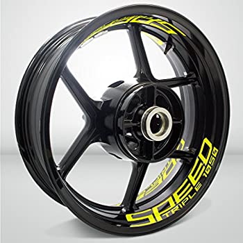 【中古】【輸入品・未使用】蛍光イエロー オートバイ インナーリムテープ ステッカー デカール Triumph Speed Triple 1050用