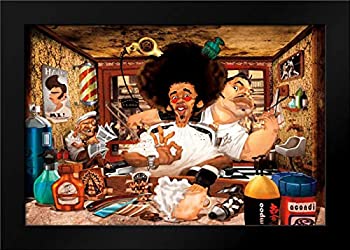 【中古】【輸入品・未使用】Barbers Shop 額入りアートプリント Perez, Adam
