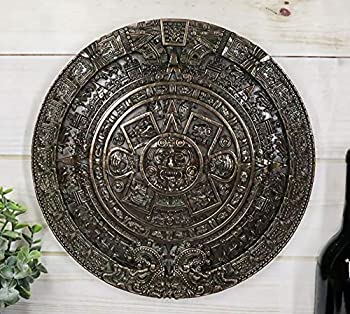 【中古】【輸入品・未使用】Ebros ギフト ブロンズ メキシコ アステカ ソーラー Xiuhpohualli とTonalpohualli カレンダー 壁装飾 彫刻 直径10.8インチ 古代メソアメリカン