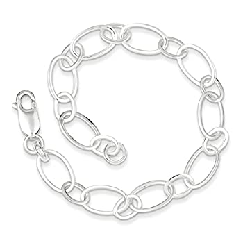 【中古】【輸入品・未使用】スターリングシルバー楕円ファンシーリンクブレスレット7.5?\