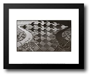 【中古】【輸入品・未使用】Day and Night 18?x 15?Framedアートプリントbyエッシャー、M。C。