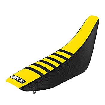 【中古】【輸入品・未使用】Enjoy MFGリブ編みのシートカバーSuzuki RM 85???ブラックサイド/イエロートップ/ブラックリブ