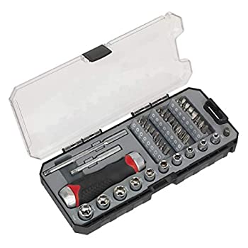 【中古】【輸入品・未使用】Sealey AK64905 38ピースファイントゥースラチェットドライバーとアクセサリーセット、シルバー
