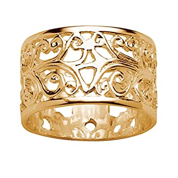 【中古】【輸入品・未使用】ヴィンテージスタイルフィリグリー18?K Gold over。925スターリングシルバーOrnateリングバンド 24,764円