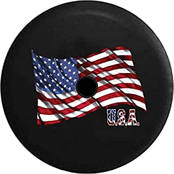 【中古】【輸入品・未使用】JL スペアタイヤカバー 揺れるアメリカ国旗 USA スペアタイヤカバー バックアップカメラ穴付き BUC (適合: Jeep JL Accessories 2018年以降) 32