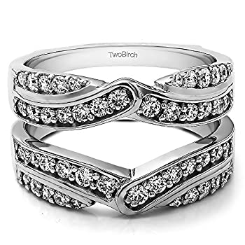 【中古】【輸入品・未使用】スターリングシルバー インフィニティバイパス婚約リングガード キュービックジルコニア (0.74 ct. tw.)｜スカイマーケットプラス