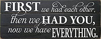 【中古】【輸入品・未使用】Slatted Wood Sign???最初We Had各その他、Then We Had You、Now We Have Everything。 7x18 ブラック g9284-BLK｜スカイマーケットプラス