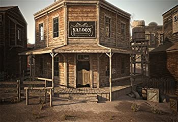 【中古】【輸入品・未使用】lfeey 10?x 8ft Western Cowboy Saloon Backdrop Wild West木製アーキテクチャビンテージ木製Buildingバーン銀行写真背景旅行Portrait写真ブー