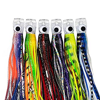 【中古】【インポート品・未当て嵌める】Rite Angler チャガーヘッドルアー (トローリングルアー) 9in 6個容器に並べる