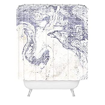【中古】【輸入品・未使用】Deny Designs Holli Zollinger フレンチリネン 大理石シャワーカーテン 72インチ x 69インチ ブルー