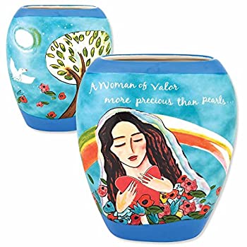 【中古】【輸入品・未使用】Jessica Sporn Aviv Judaica Ceramic Woman of Valor 花器 デザイン