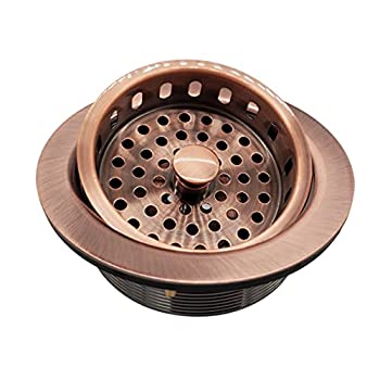 【中古】【輸入品・未使用】Westbrass R214-11 3-1/2インチ 大型 ポストスタイル キッチンシンクバスケットストレーナー アンティークコッパー