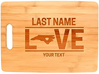 【中古】【輸入品・未使用】カスタム任意のテキストLove North CarolinaウェディングギフトPersonalized竹カッティングボード Big Rectangle ベージュ｜スカイマーケットプラス