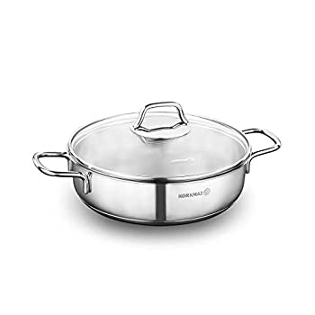 【中古】【輸入品・未使用】Korkmazペルラステンレススチールinduction-ready Casserole、低Casserole、Wok、Saucepan、Milkpan with tri-plyカプセル化されたベースwith Li
