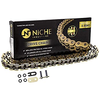 【中古】【輸入品・未使用】NICHE ドライブチェーン 超高性能 Xリング 高張力 マスターリンク付き オートバイ ATV用 428V-X 132 Links グレイ 519-CDC2555H｜スカイマーケットプラス