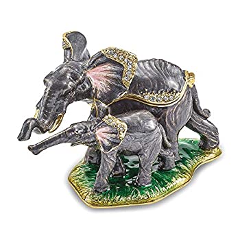 【中古】【輸入品・未使用】Lux by Jere Bejeweled Ella & ELI Mom & Baby Elephant 小物入れ