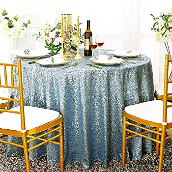 【中古】【輸入品・未使用】Wedding Linens Inc. 108インチ / 120インチ / 132インチ ラウンドスパンコールタフタテーブルクロス(012、013、014) 132\